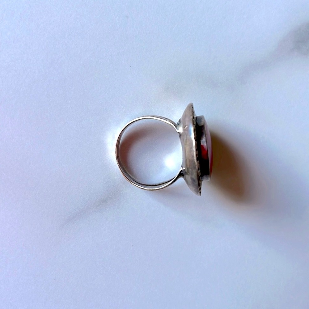 Silver Red Statement Ring - Picture 4 of 4